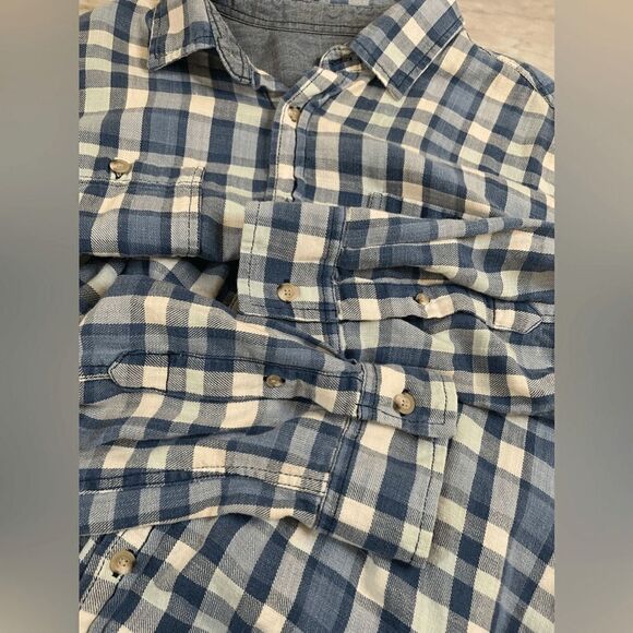 Johnnie-O Long Sleeve Casual Button Down Blue Plaid Cotton Mens size M - Picture 5 of 7